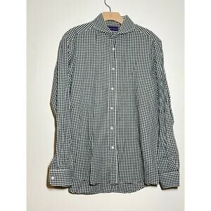 Ralph Lauren Men Purple Label Hunter Green Check Long Sleeve Button Down Shirt L